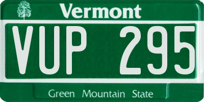 VT license plate VUP295