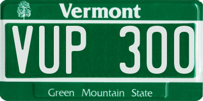 VT license plate VUP300