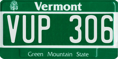 VT license plate VUP306