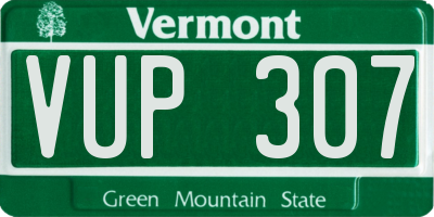 VT license plate VUP307