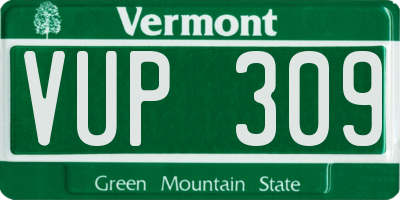 VT license plate VUP309