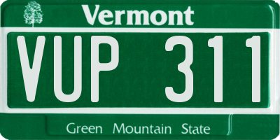 VT license plate VUP311