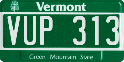 VT license plate VUP313