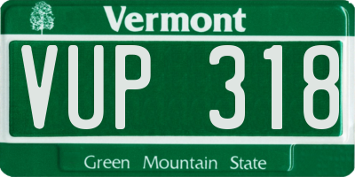 VT license plate VUP318