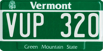 VT license plate VUP320