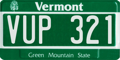 VT license plate VUP321