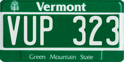 VT license plate VUP323