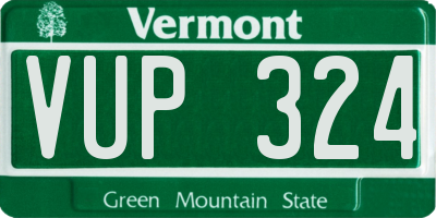 VT license plate VUP324