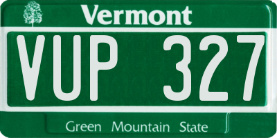VT license plate VUP327