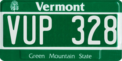 VT license plate VUP328