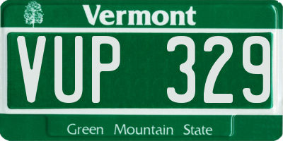 VT license plate VUP329