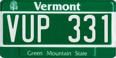 VT license plate VUP331