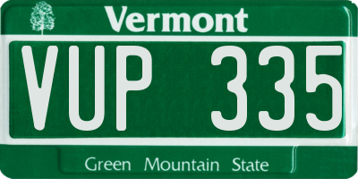 VT license plate VUP335