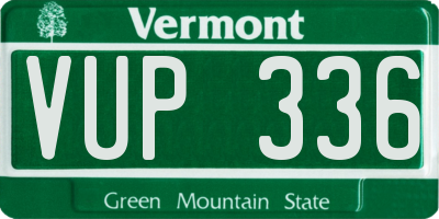 VT license plate VUP336