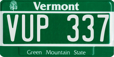 VT license plate VUP337