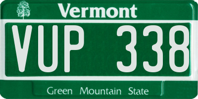 VT license plate VUP338