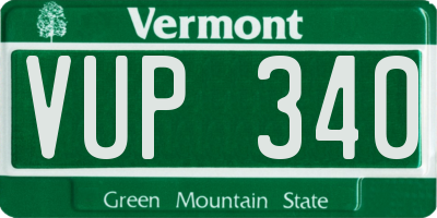 VT license plate VUP340