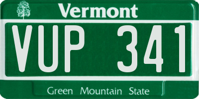 VT license plate VUP341