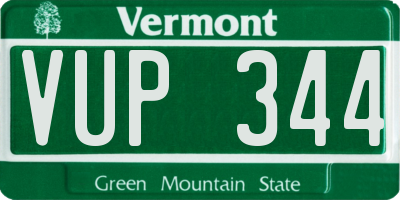 VT license plate VUP344