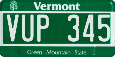 VT license plate VUP345