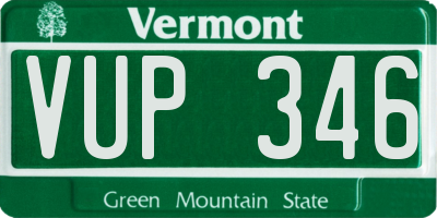 VT license plate VUP346