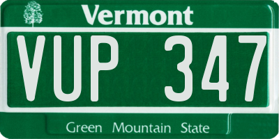 VT license plate VUP347