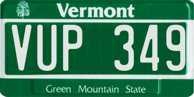 VT license plate VUP349