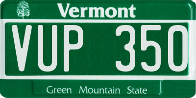 VT license plate VUP350