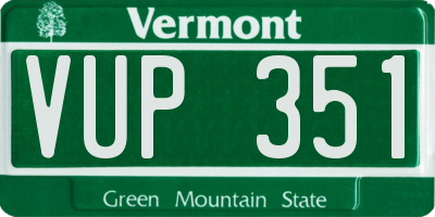 VT license plate VUP351