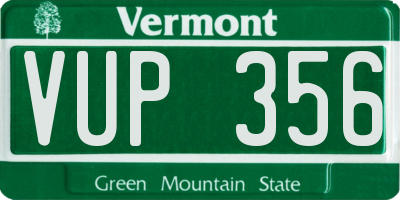 VT license plate VUP356