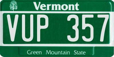 VT license plate VUP357