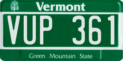 VT license plate VUP361