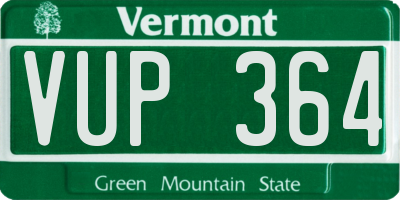VT license plate VUP364