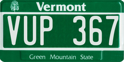 VT license plate VUP367