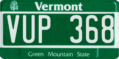 VT license plate VUP368