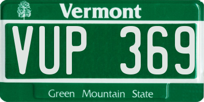 VT license plate VUP369