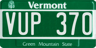 VT license plate VUP370