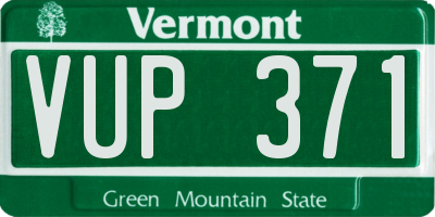 VT license plate VUP371