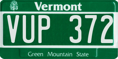 VT license plate VUP372