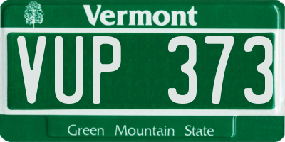 VT license plate VUP373