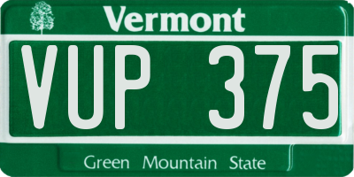VT license plate VUP375