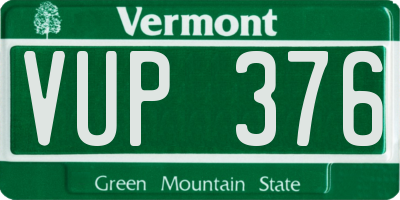 VT license plate VUP376