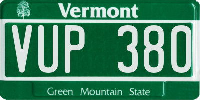 VT license plate VUP380