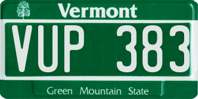VT license plate VUP383