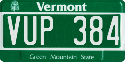 VT license plate VUP384