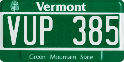 VT license plate VUP385