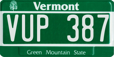 VT license plate VUP387