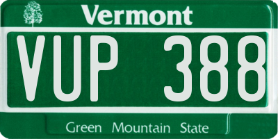 VT license plate VUP388