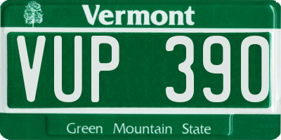 VT license plate VUP390