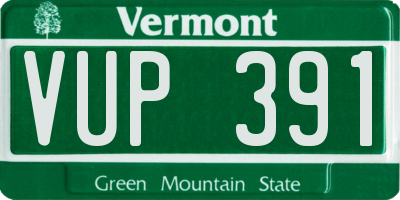 VT license plate VUP391